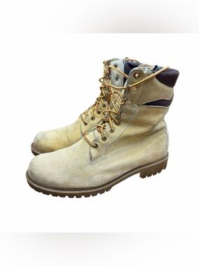 Vtg WOLVERINE Boots Oil Resisting Mens 11 Men's Tan Suede Work Boots Rugged